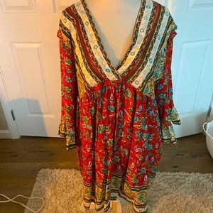 Gorgeous mixed media print dress by Easel